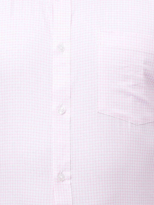 Park Avenue Men Pink Checkered Slim Fit Cotton Formal Shirt