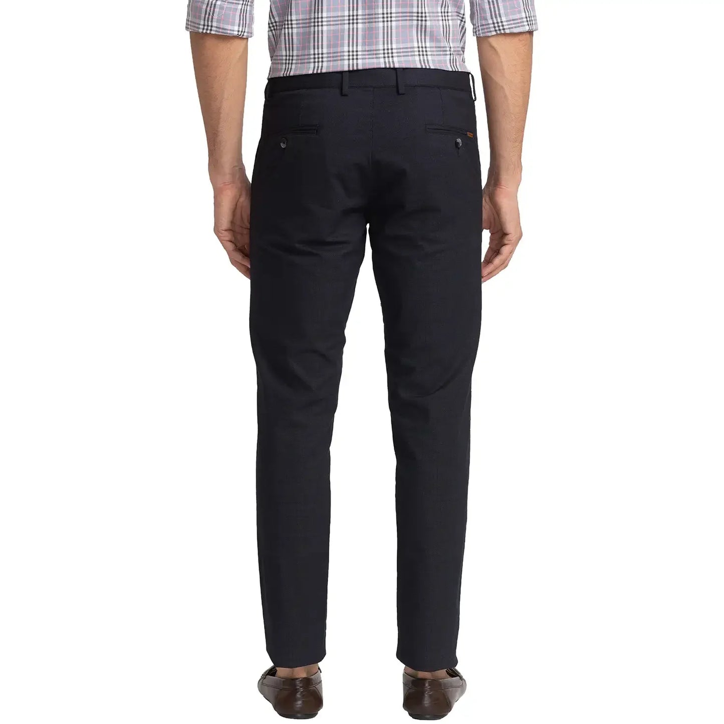 Men Black Neo Classic Fit Print Cotton Blend Trouser