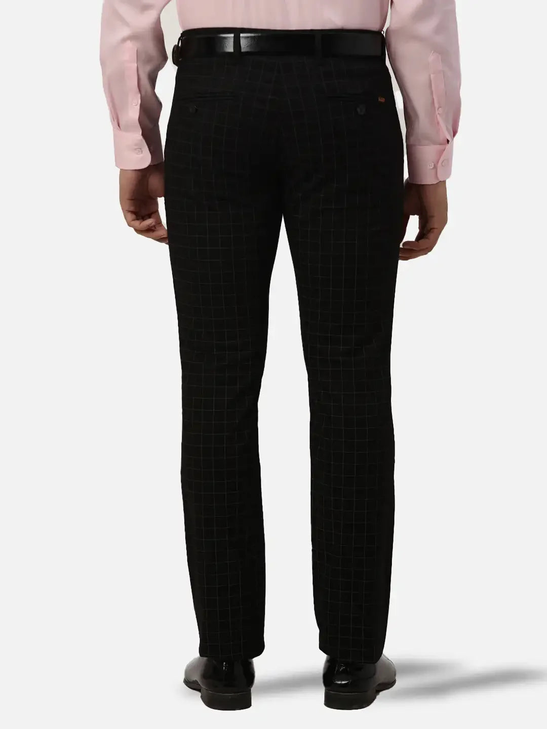 Men Black Neo Classic Fit Print Cotton Blend Trouser