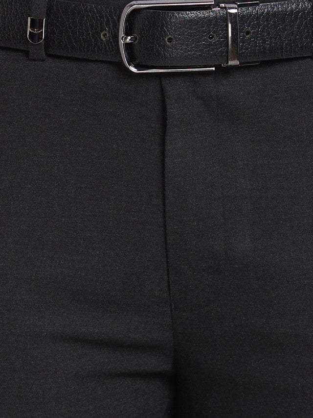 Park Avenue Men Black Solid Super Slim Fit Trouser