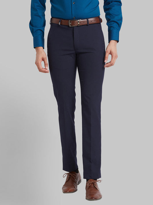 Park Avenue Men Blue Solid Super Slim Fit Trouser