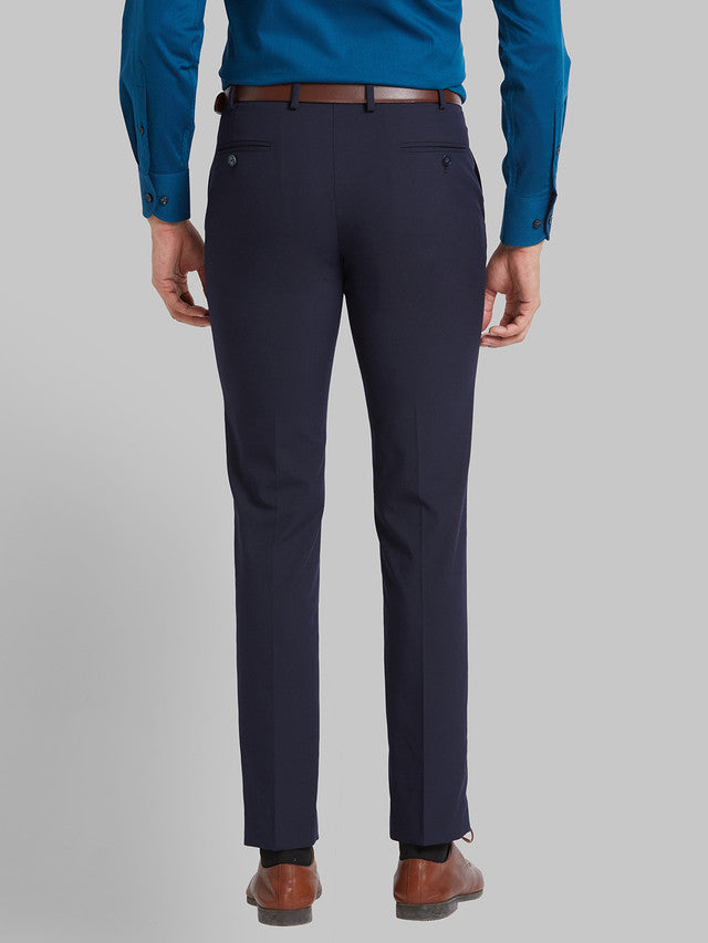 Park Avenue Men Blue Solid Super Slim Fit Trouser