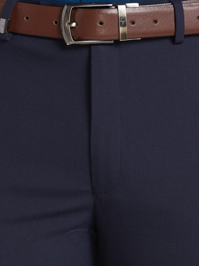 Park Avenue Men Blue Solid Super Slim Fit Trouser