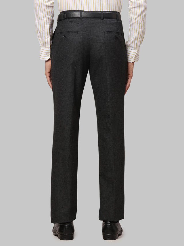 Park Avenue Men Grey Self Design Regular Fit Trouser