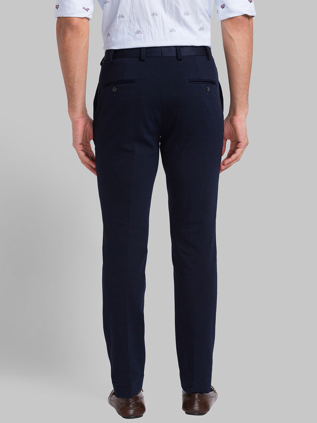 Park Avenue Men Blue Solid Super Slim Fit Trouser