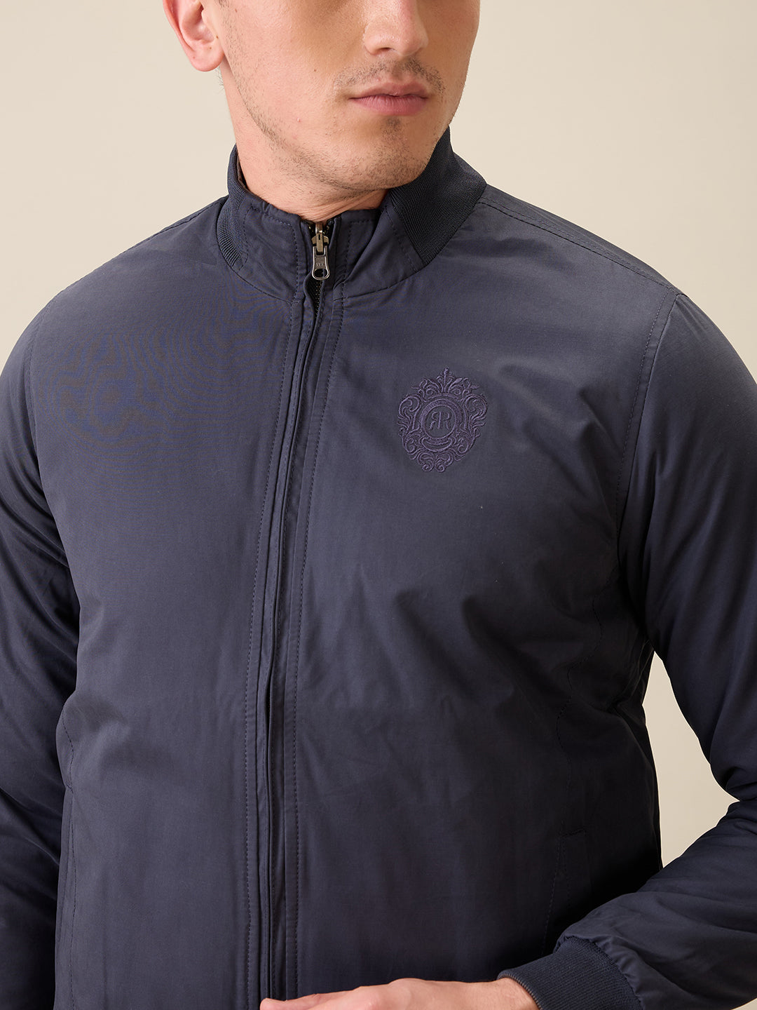 Raymond Men Grey Contemporary Fit Polyester Jacket