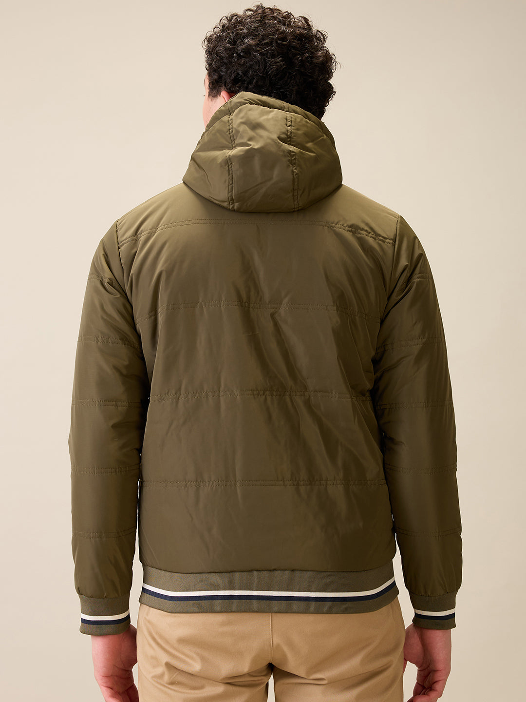 Raymond Men Green Solid Regular Fit Polyester Full Sleeve Jacket