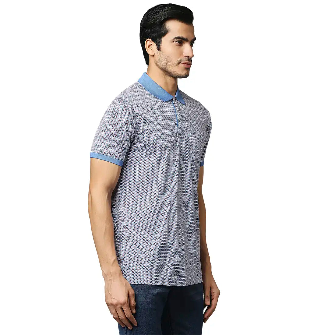 Men Blue Slim Fit Solid Cotton Blend Jeans