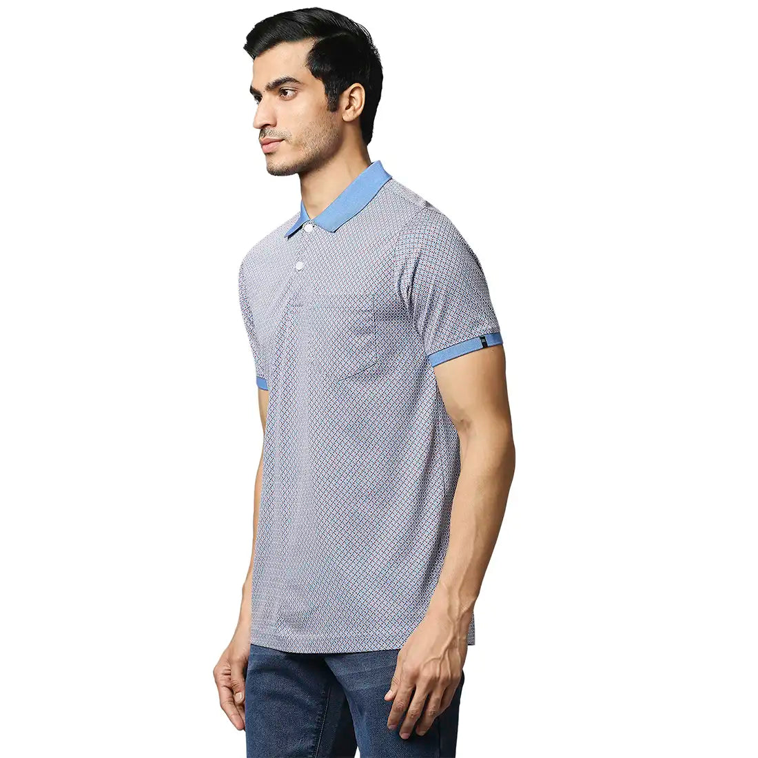 Men Blue Slim Fit Solid Cotton Blend Jeans