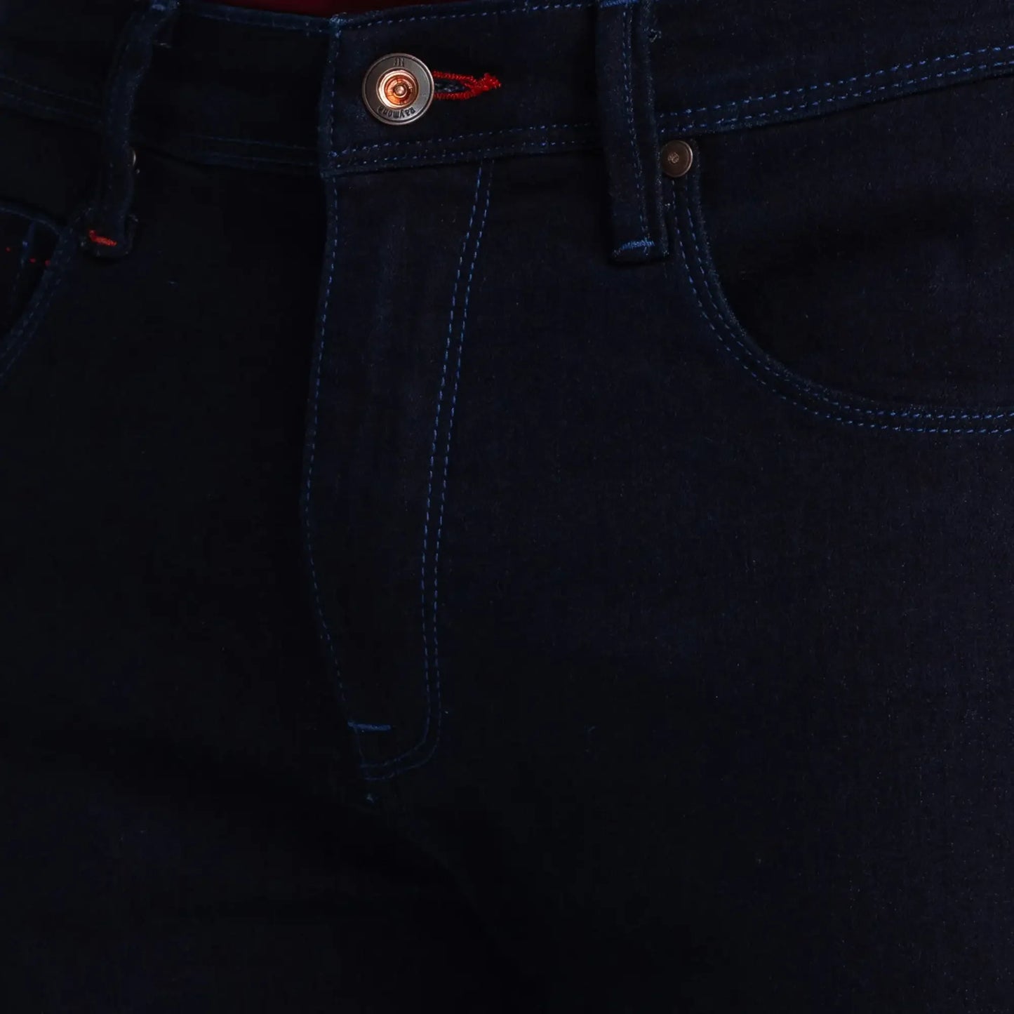 Men Blue Slim Fit Solid Cotton Blend Jeans
