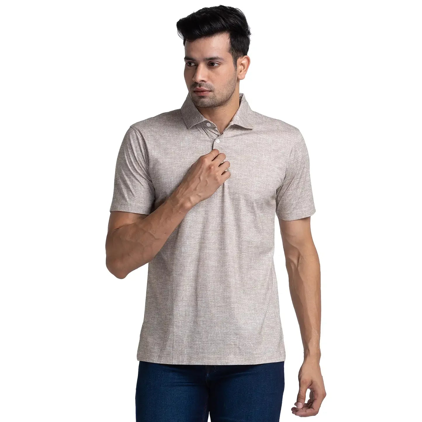 Men Blue Slim Fit Solid Cotton Blend Jeans