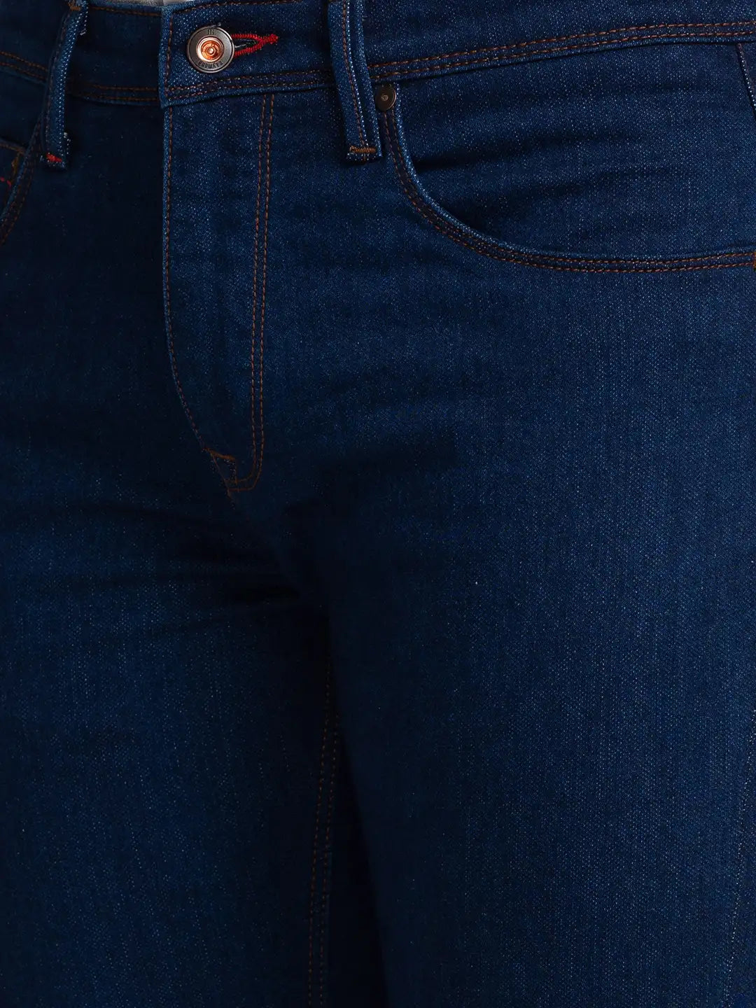 Men Blue Slim Fit Solid Cotton Blend Jeans