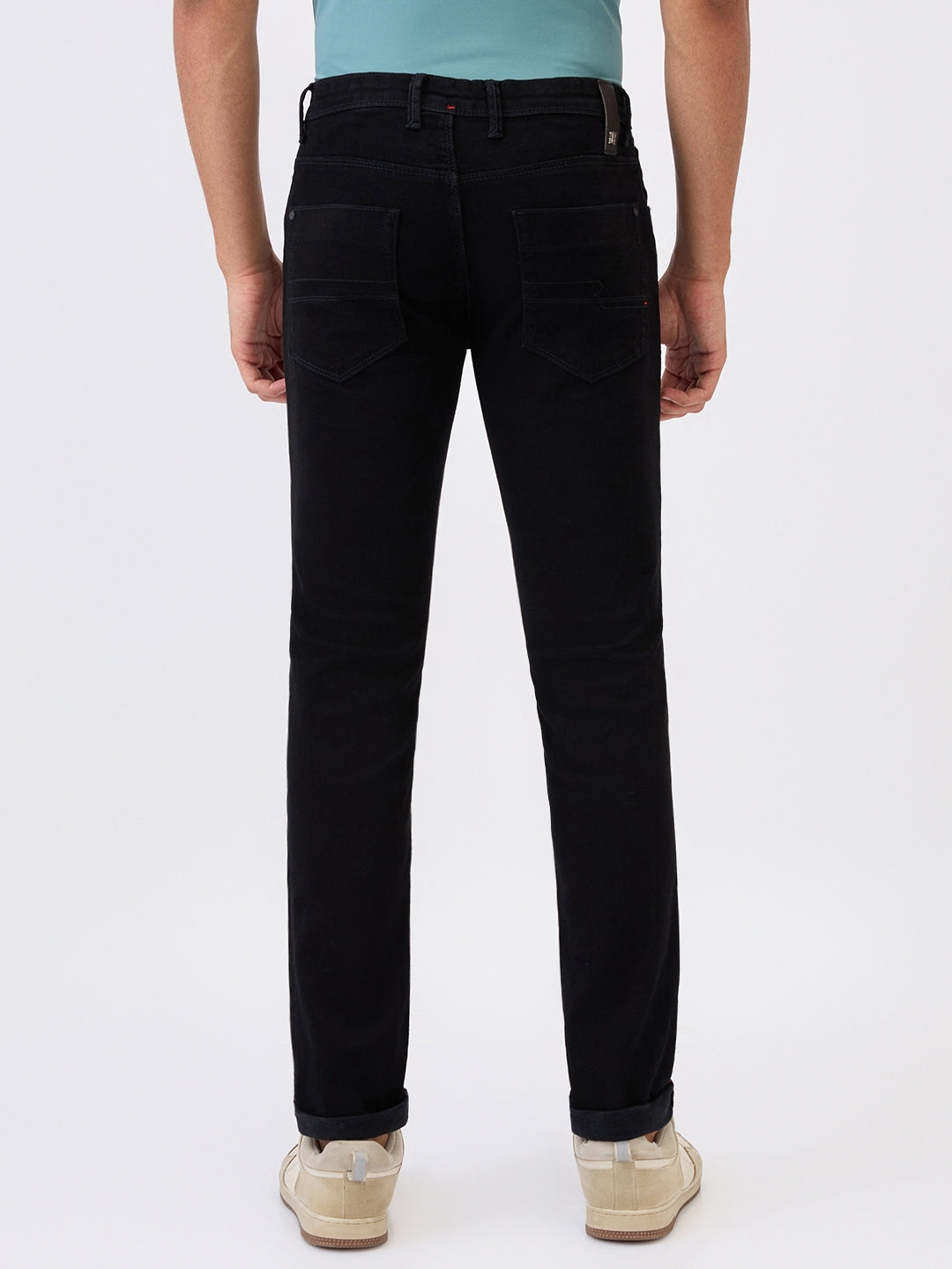Raymond Men Black Solid Slim Fit Cotton Blend Jeans