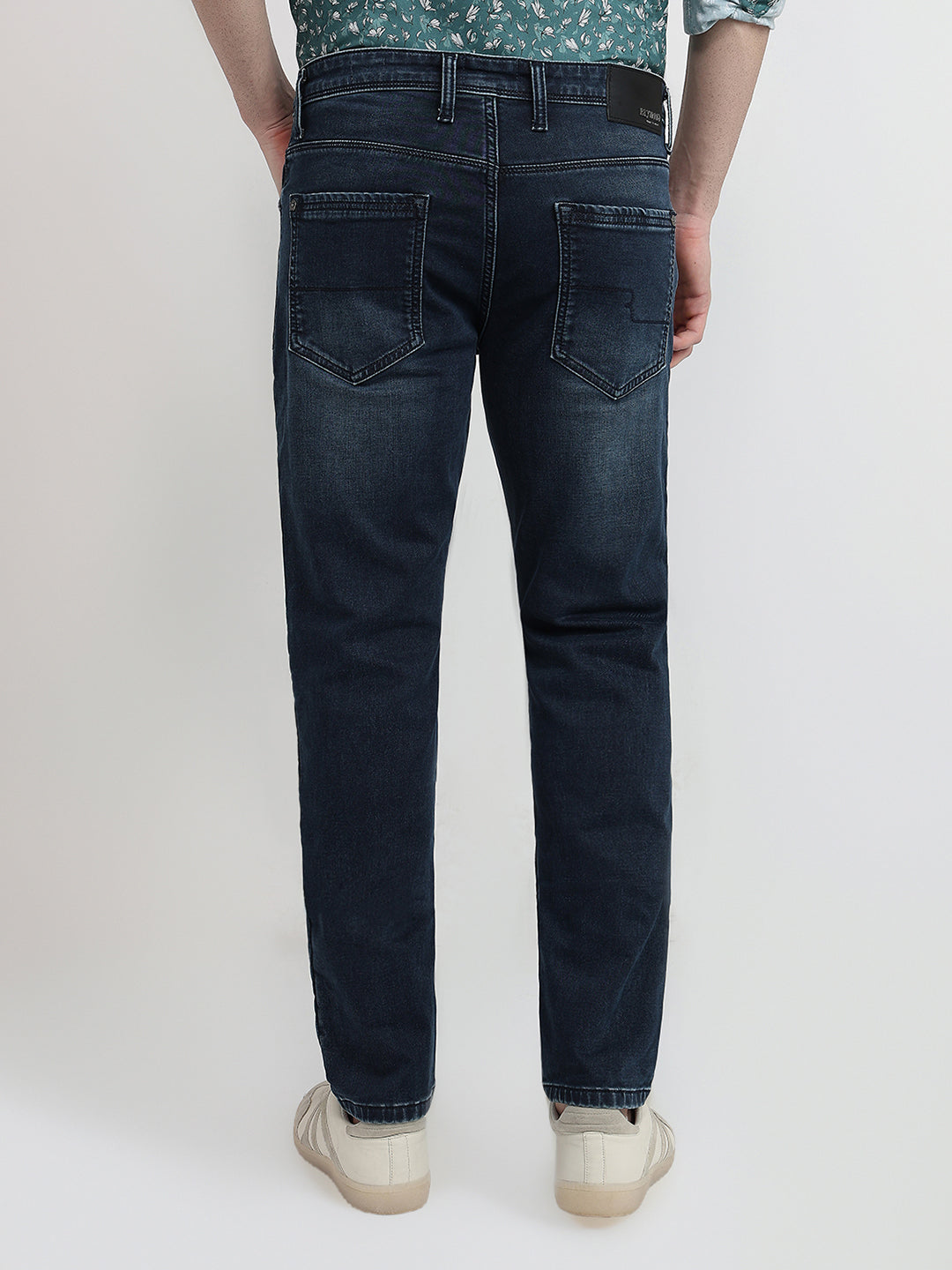 Raymond Men Blue Solid Slim Fit Cotton Blend Jeans