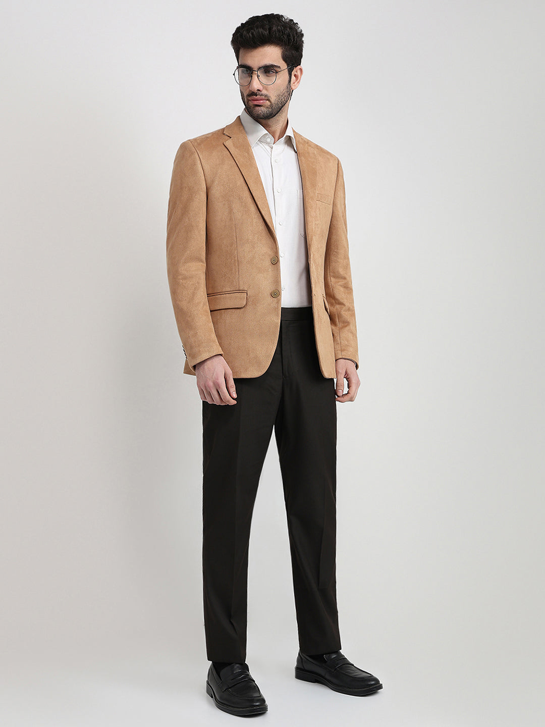 Raymond Men Brown Solid Regular Fit Terylene Blend Blazer