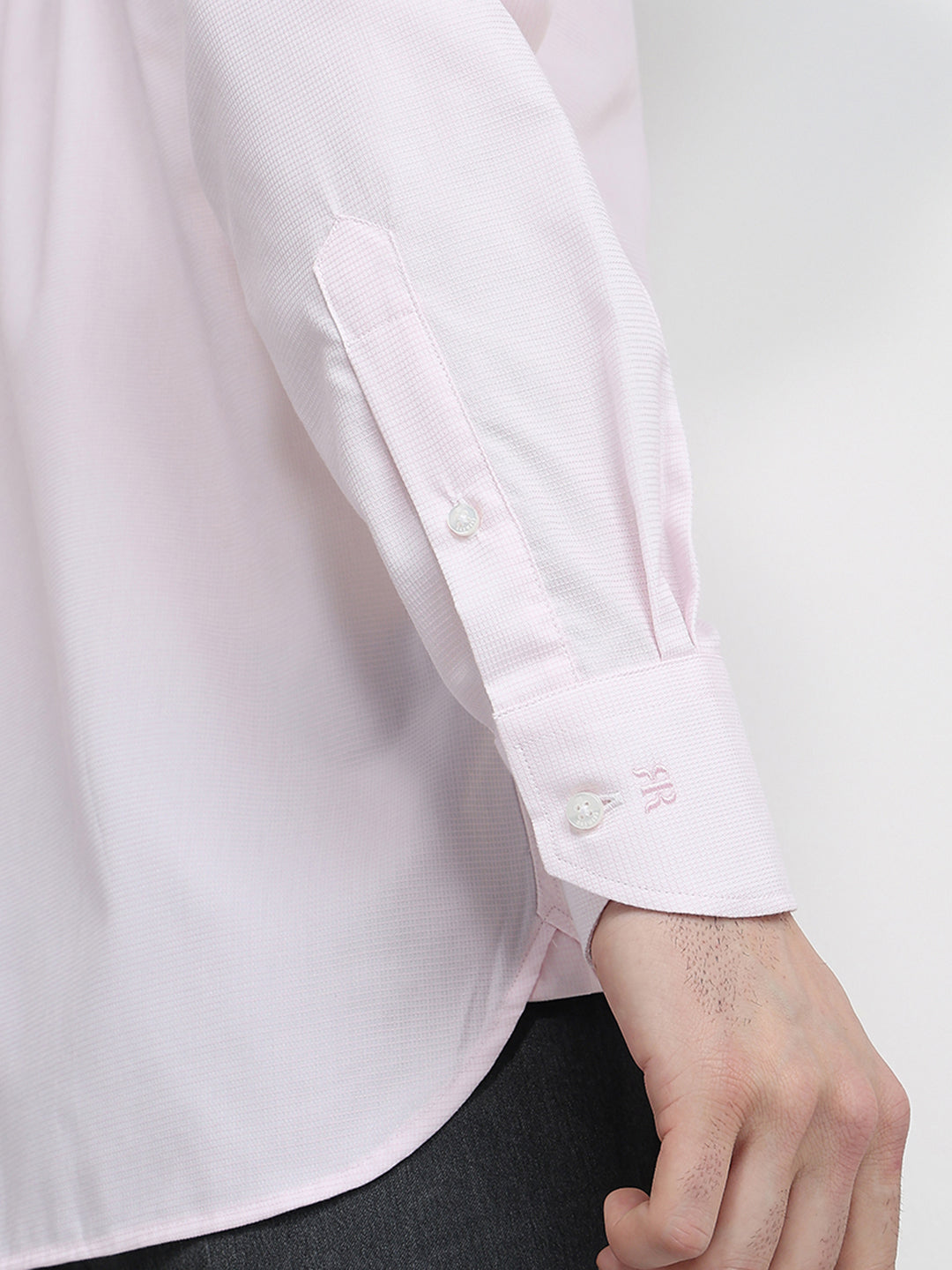 Raymond Men Red Structure Slim Fit Cotton Full Sleeve Formal Shirt