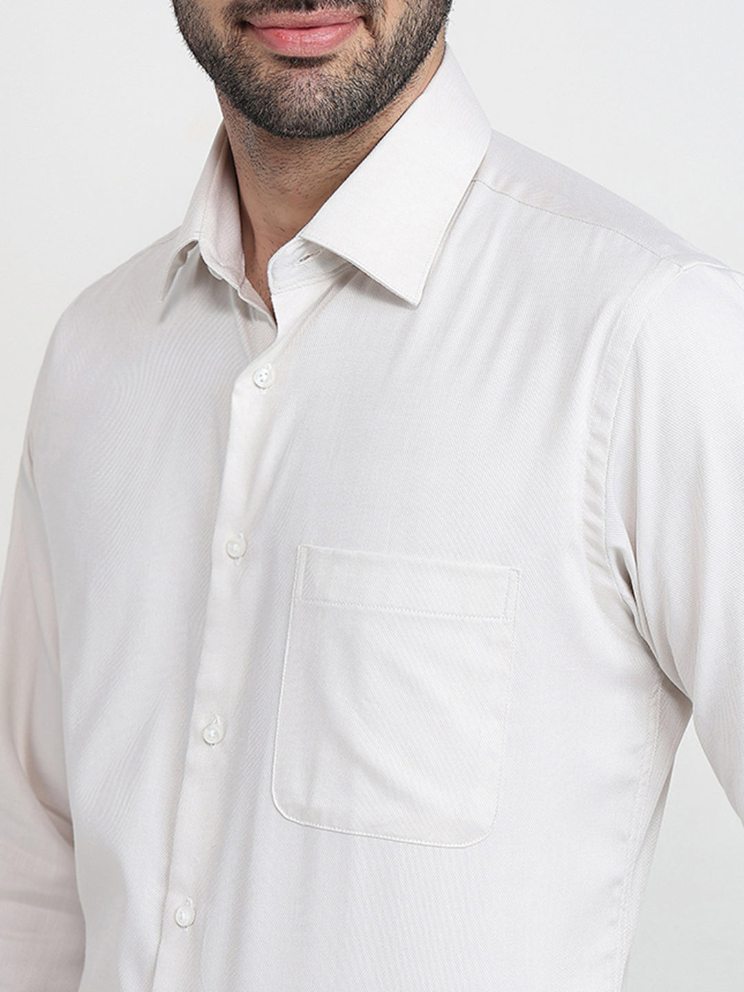 Raymond Men Brown Structure Slim Fit Cotton Full Sleeve Formal Shirt