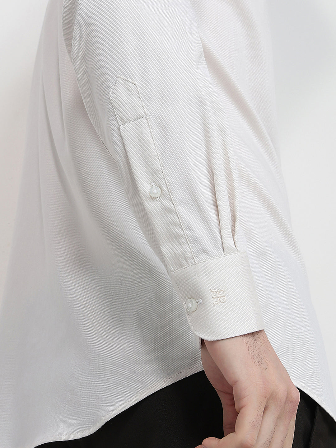 Raymond Men Brown Structure Slim Fit Cotton Full Sleeve Formal Shirt