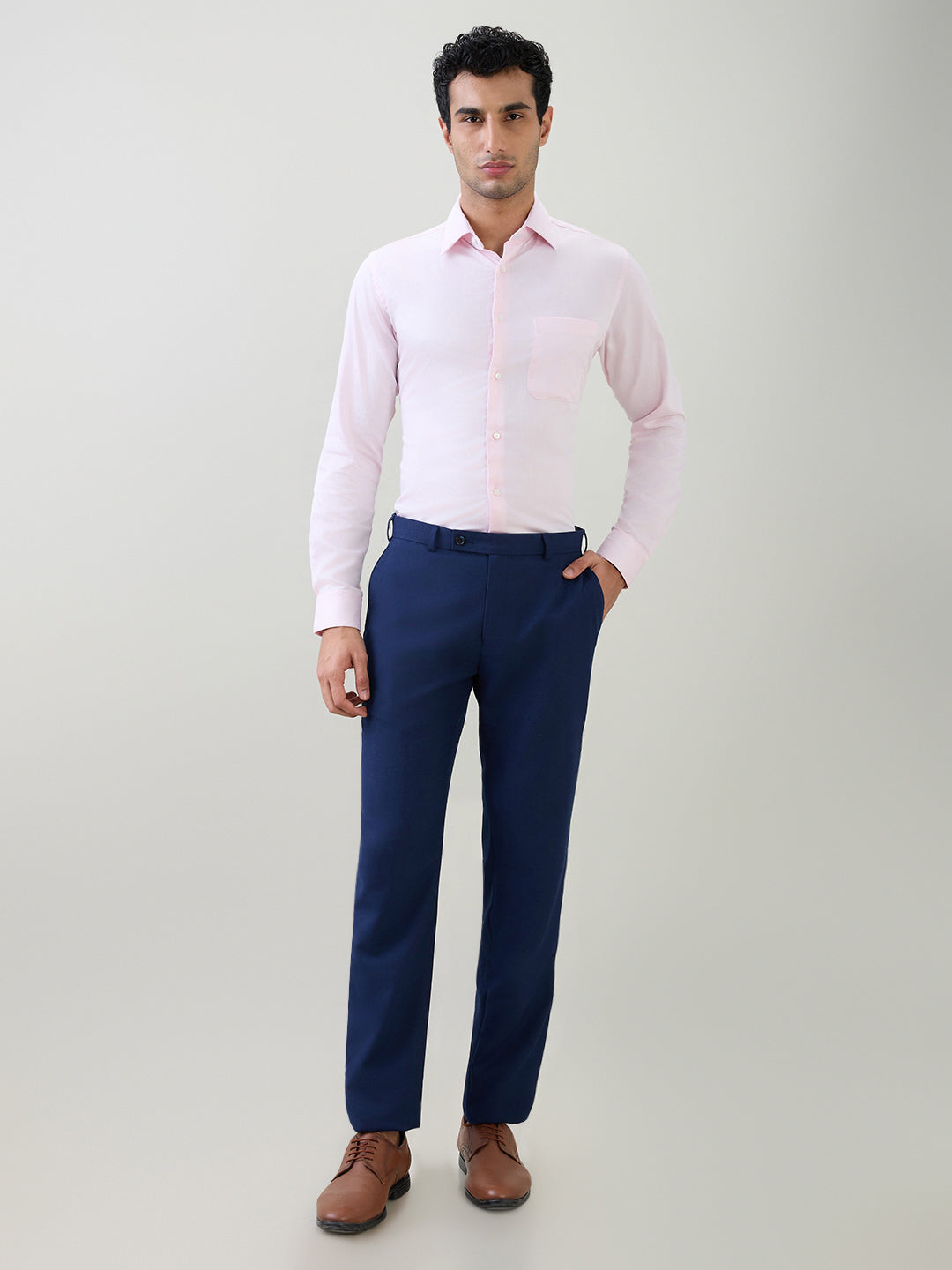 Raymond Men Red Structure Slim Fit Cotton Full Sleeve Formal Shirt