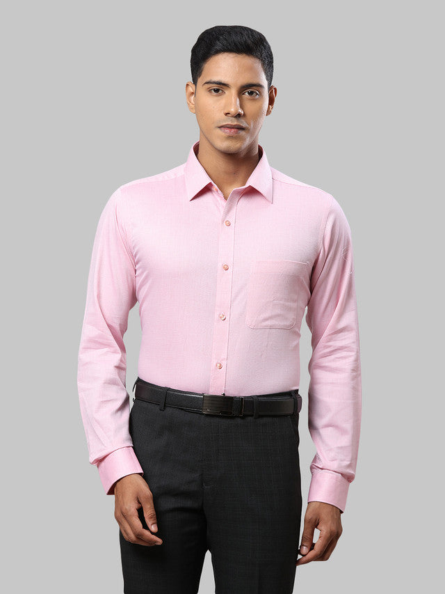 Raymond Pink Structure Slim Fit Full Sleeve Cotton Shirt