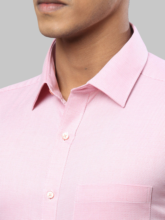 Raymond Pink Structure Slim Fit Full Sleeve Cotton Shirt