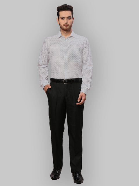 Raymond Men Blue Printed Slim Fit Cotton Shirt