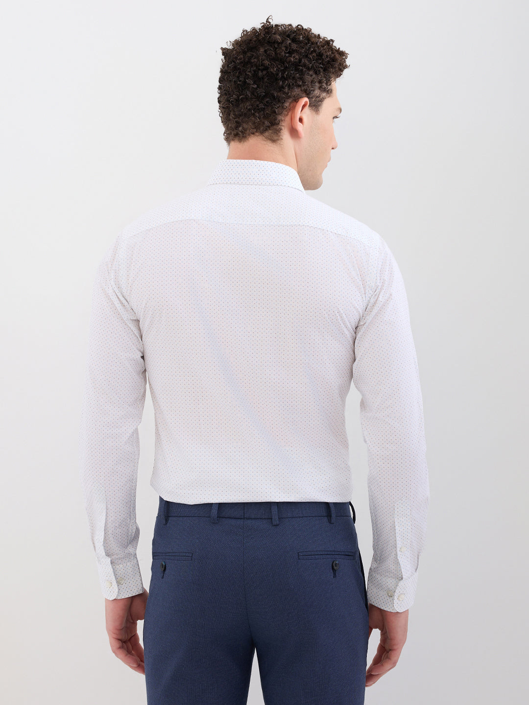 Raymond Men Green Printed Slim Fit Cotton Blend Shirt