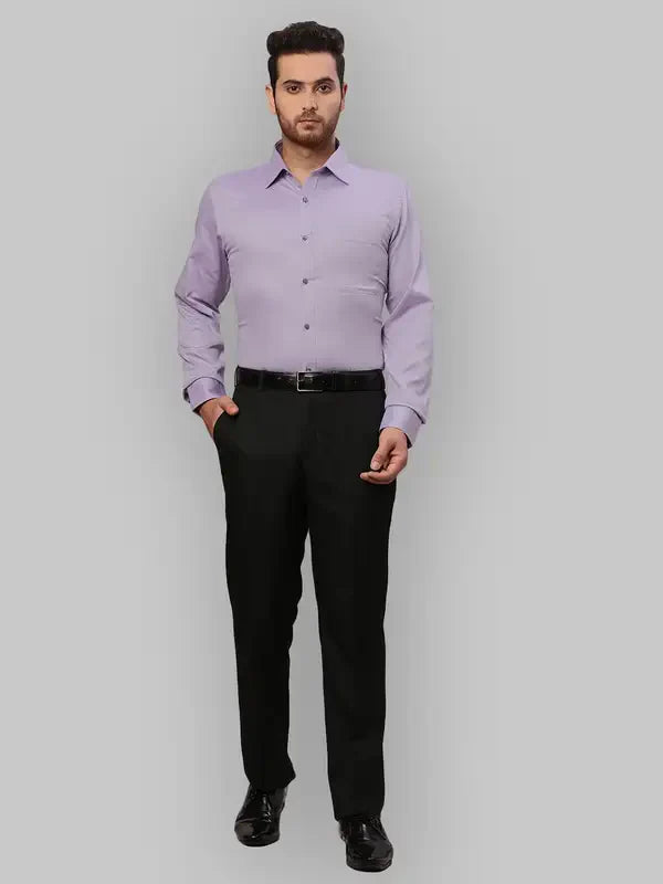 Men Violet Slim Fit Dobby Cotton Shirts