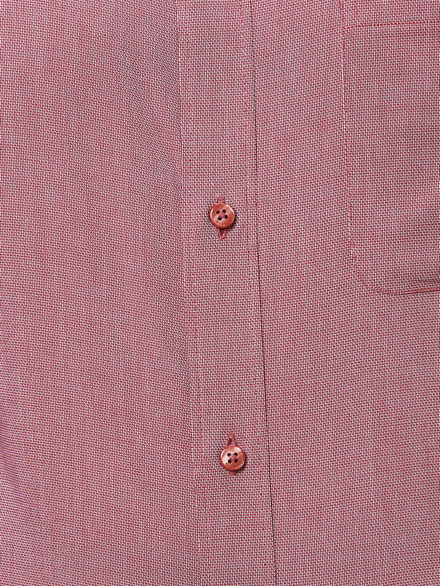 Raymond Red Structure Slim Fit Cotton Formal Shirt
