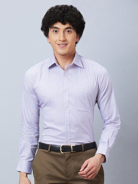 Raymond Purple Structure Slim Fit Cotton Formal Shirt