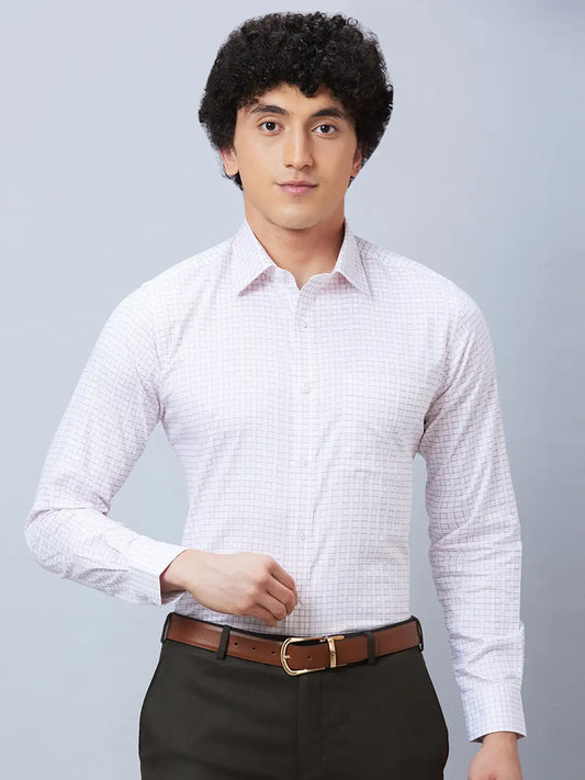 Raymond Men Pink Structured Slim Fit Cotton Formal Shirt