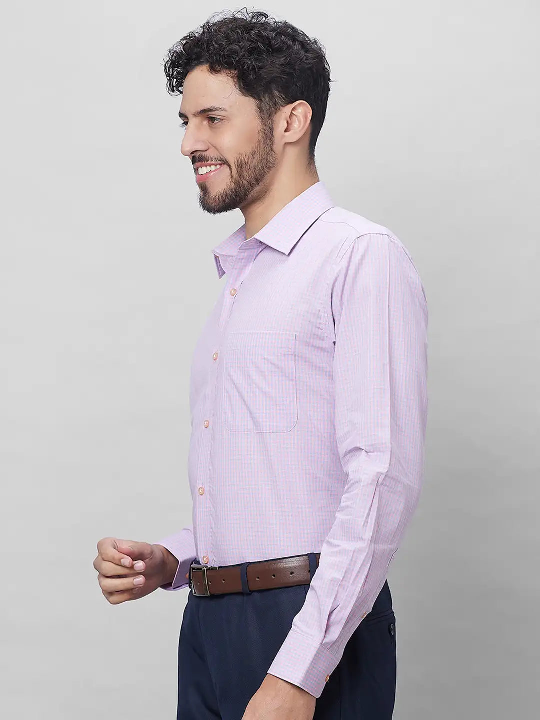 Raymond Men Purple Structured Slim Fit Cotton Formal Shirt