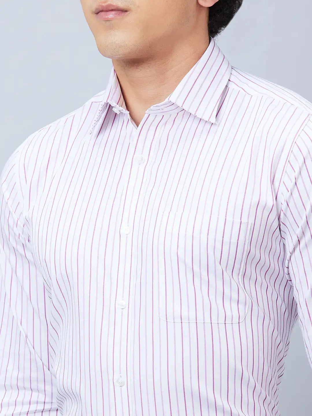 Raymond Men Violet Structure Slim Fit Cotton Shirts