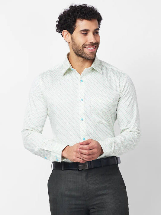 Raymond Men Blue Structure Slim Fit Cotton Shirt