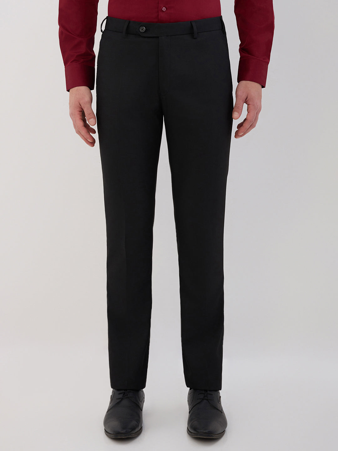 Raymond Men Maroon Structure Slim Fit Cotton Blend Shirt