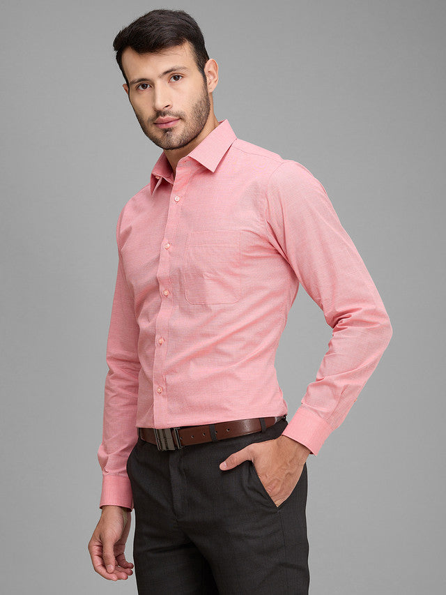 Raymond Men Pink Solid Cotton Formal Shirt