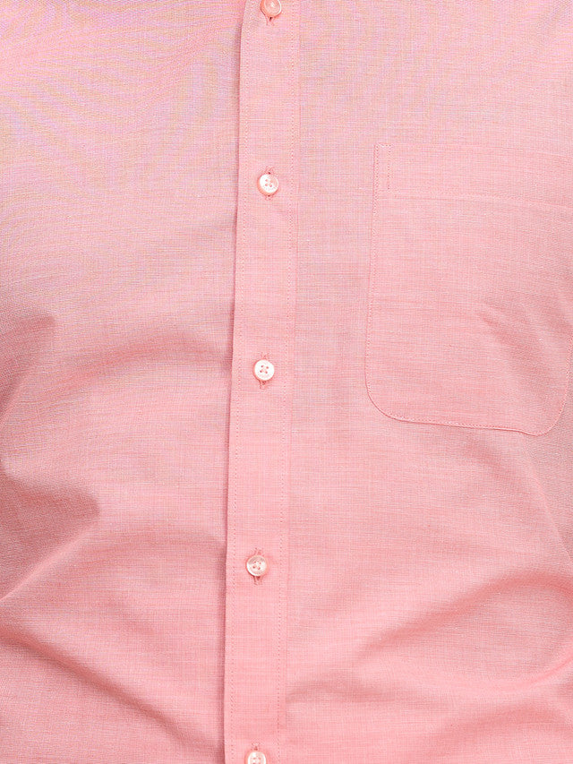 Raymond Men Pink Solid Cotton Formal Shirt