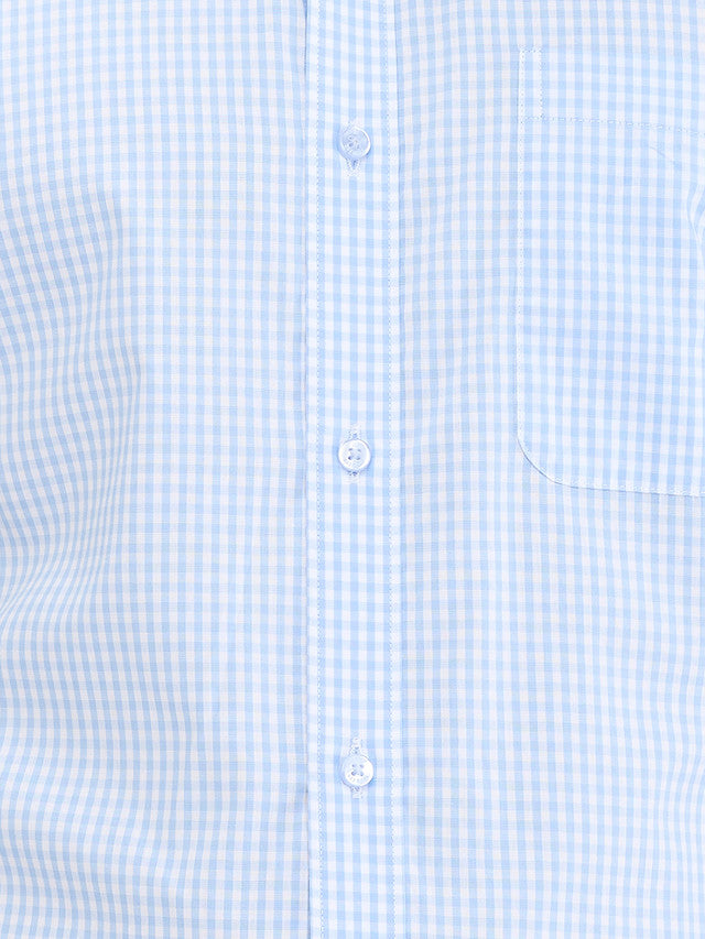 Raymond Blue Checks Slim Fit Full Sleeve Cotton Shirt