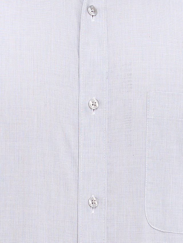 Raymond Grey Solid Slim Fit Full Sleeve Cotton Shirt