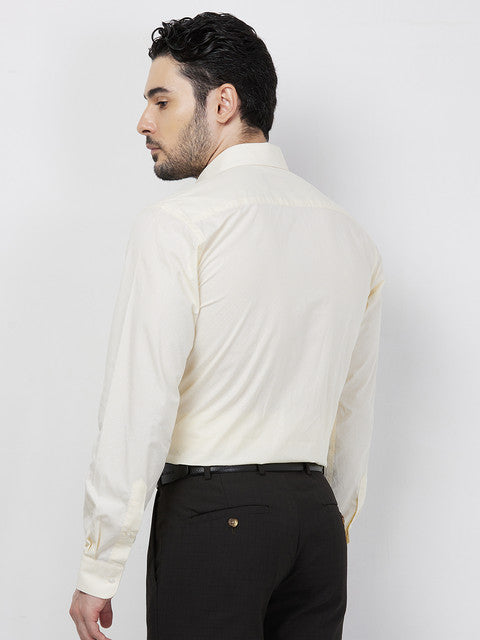 Raymond Men Yellow Checks Slim Fit Cotton Shirt