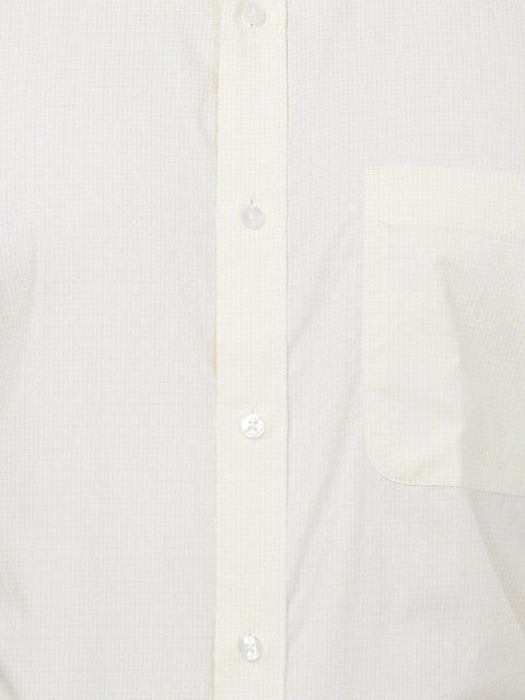 Raymond Men Yellow Checks Slim Fit Cotton Shirt