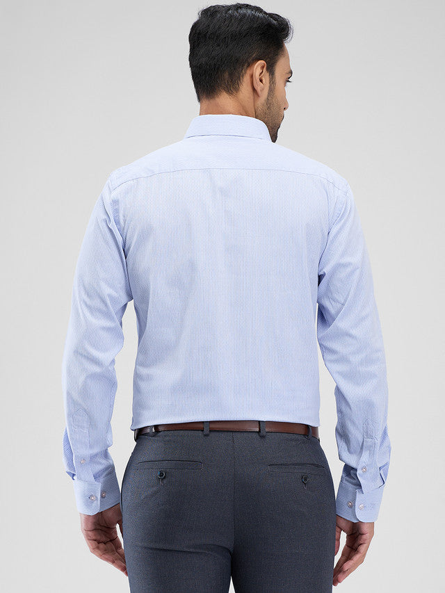 Raymond Purple Stripe Slim Fit Cotton Formal Shirt