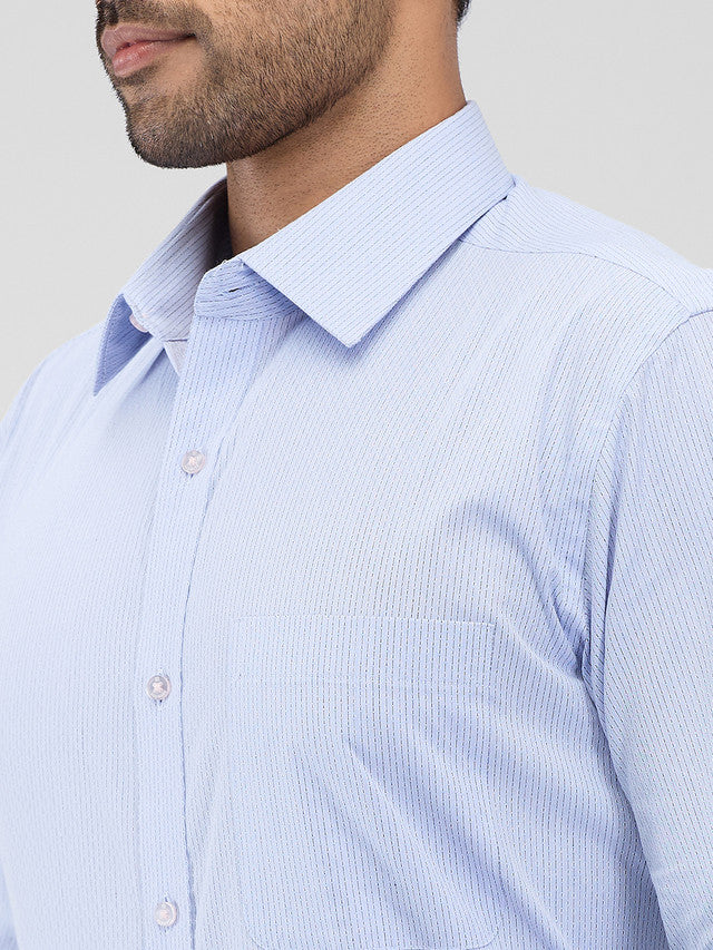 Raymond Purple Stripe Slim Fit Cotton Formal Shirt