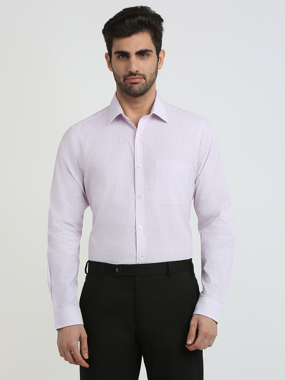 Raymond Men Purple Structure Slim Fit Cotton Formal Shirt