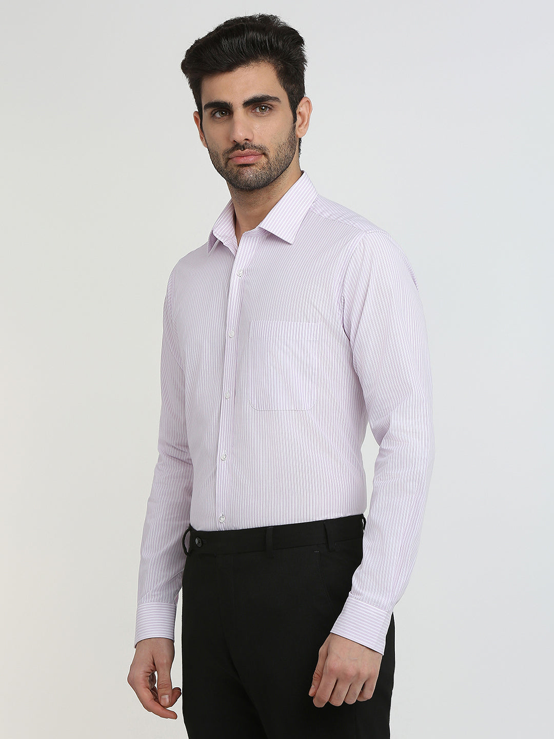 Raymond Men Purple Structure Slim Fit Cotton Formal Shirt