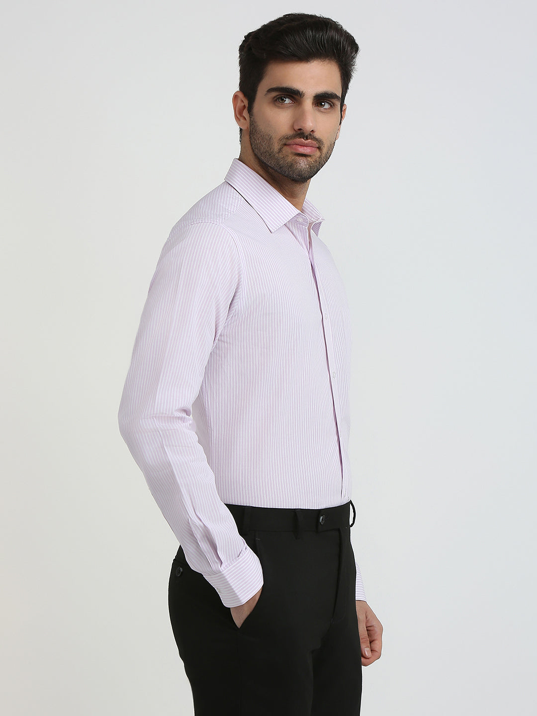 Raymond Men Purple Structure Slim Fit Cotton Formal Shirt