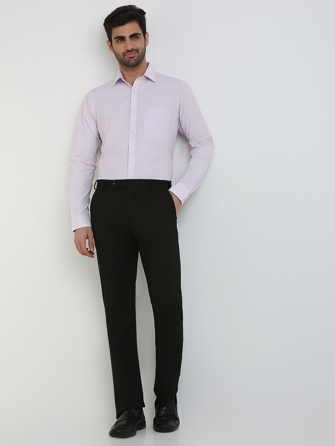 Raymond Men Purple Structure Slim Fit Cotton Formal Shirt