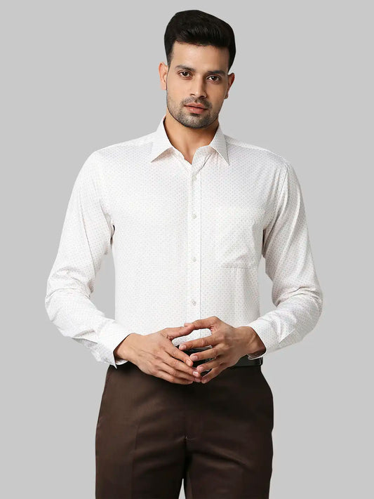 Raymond Men Fawn Print Slim Fit Cotton Shirts