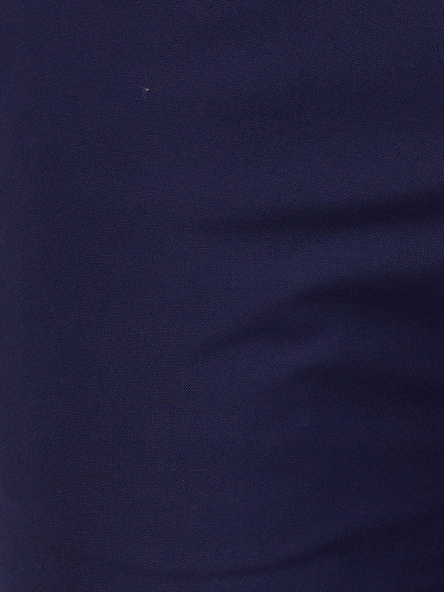 Raymond Men Blue Solid Slim Fit Polyester Blend Trouser