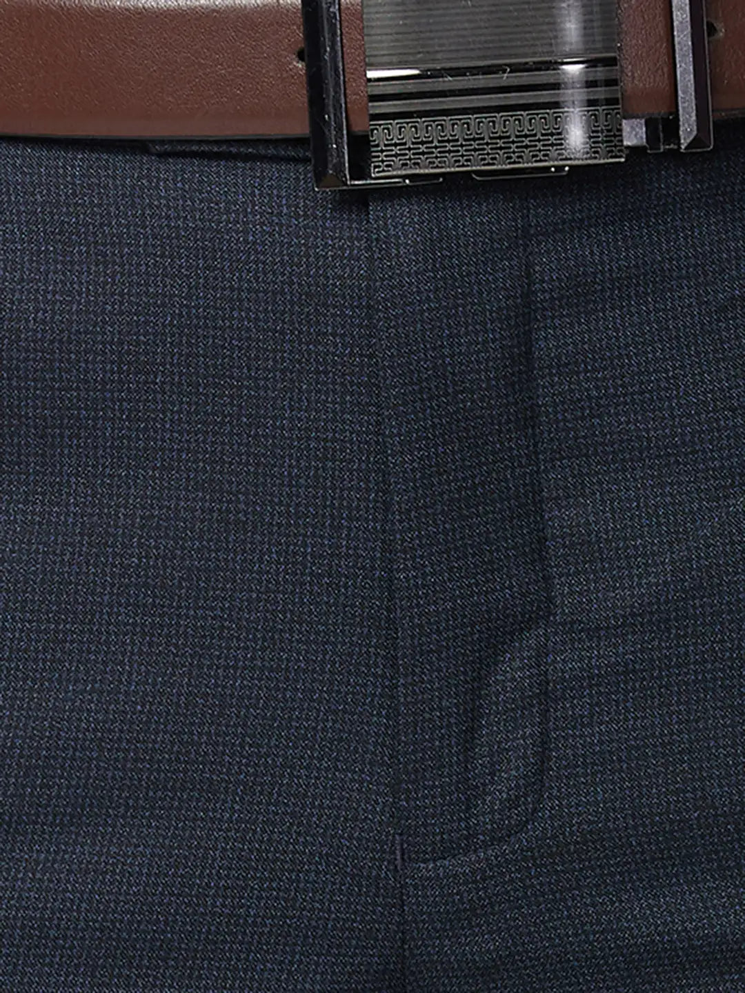 Raymond Men Blue Structure Slim Fit Polyester Blend Trouser